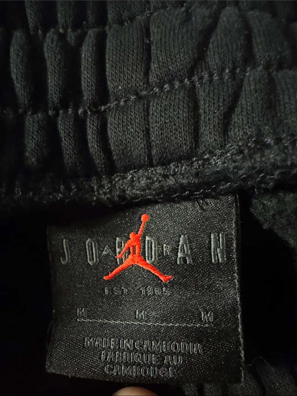 Jordan Black Joggers with Large White Jumpman Graphic